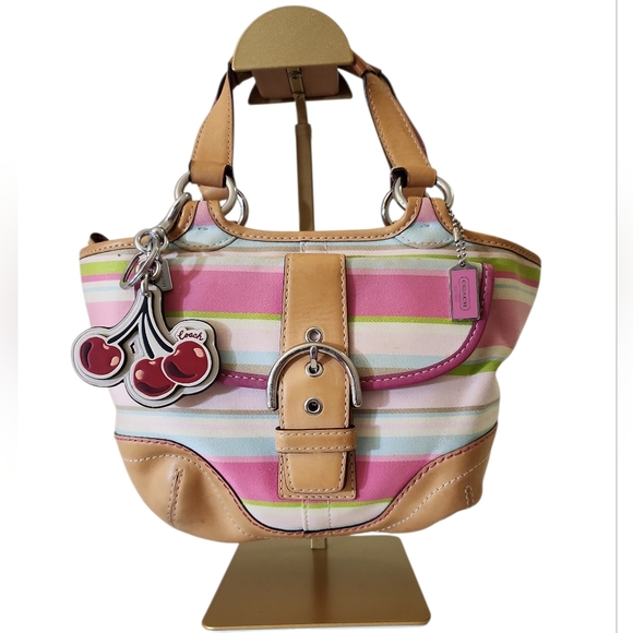 Coach Handbags - Coach Soho Twill Stripe multicolor fabric small shoulder bag